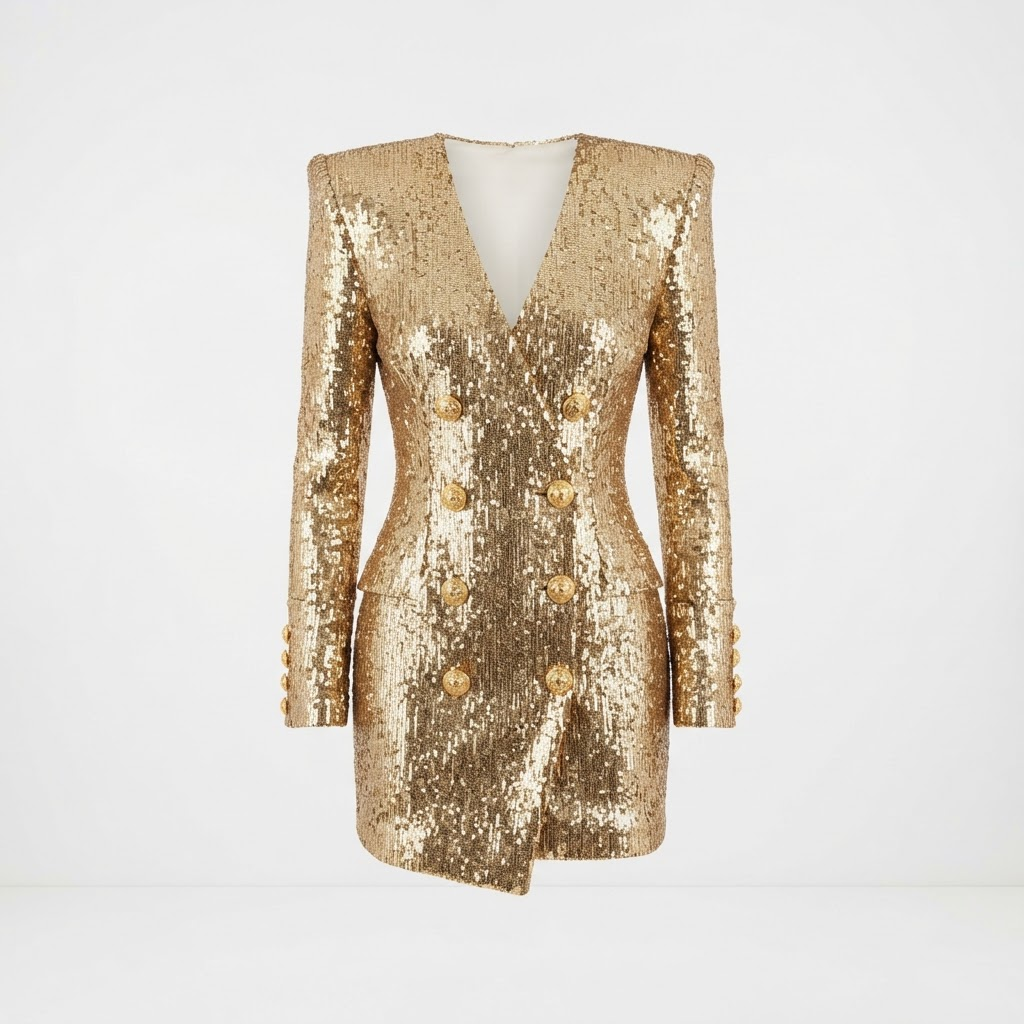 Sequin Mini Dress Gold