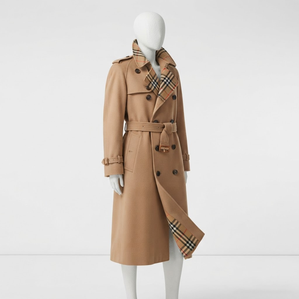 Heritage Check Cashmere Coat