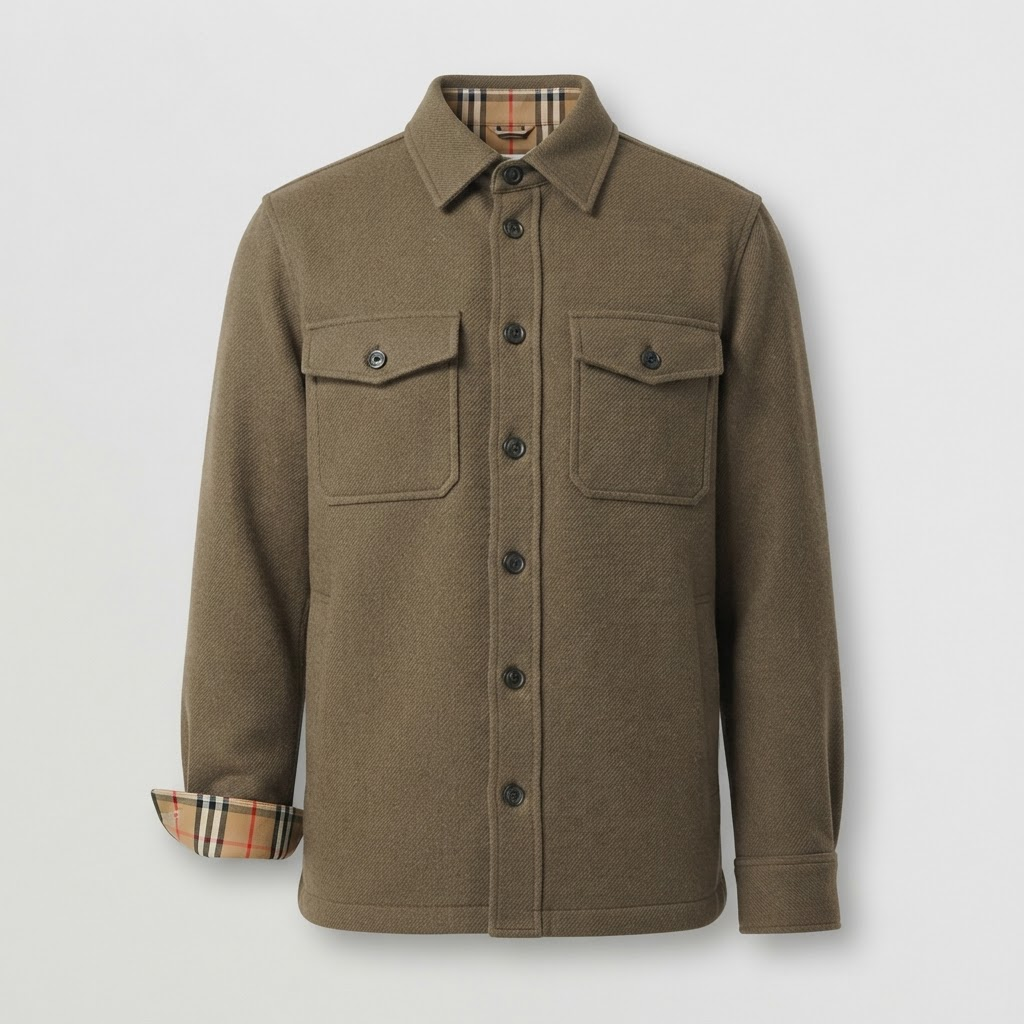 Vintage Check Trim Overshirt