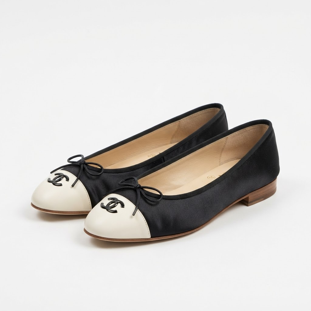Cap-Toe Ballet Flat Black
