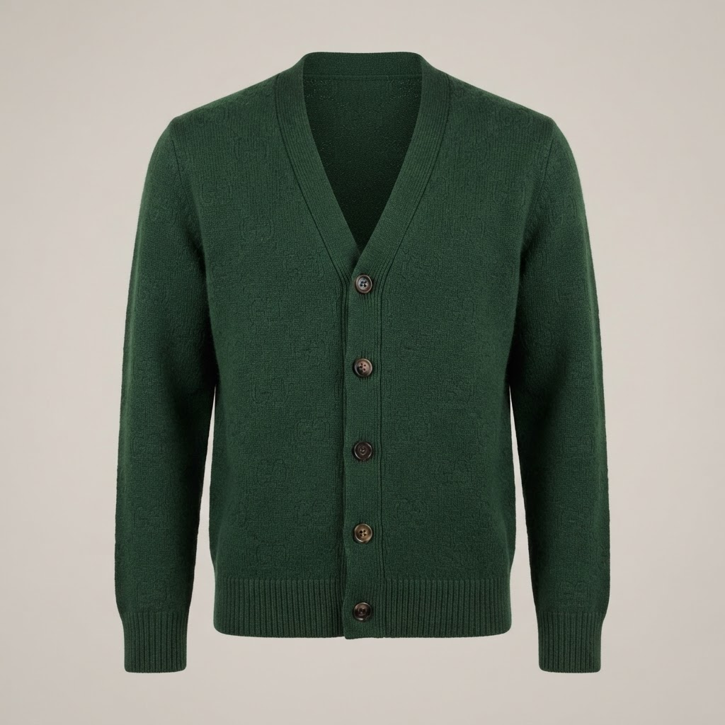 GG Jacquard Wool Cardigan