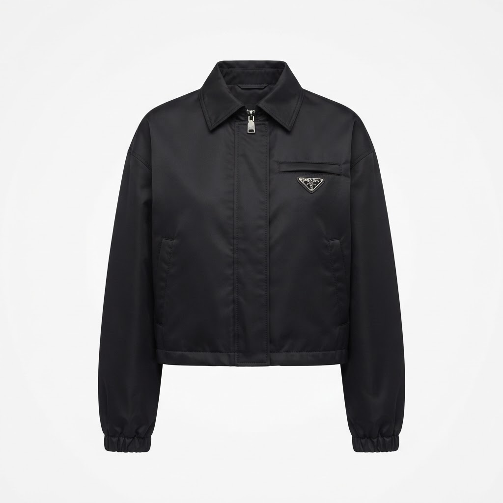 Re-Nylon Cropped Jacket Black