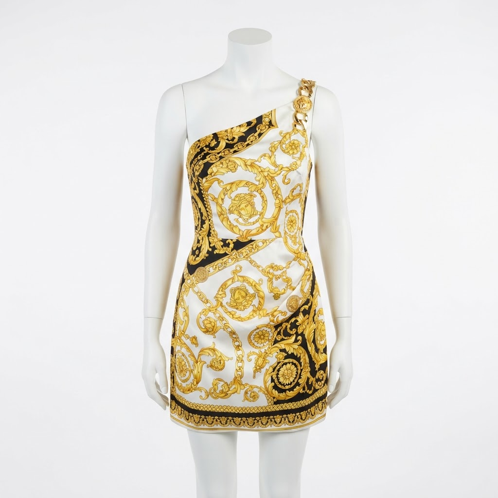 Medusa Chain Mini Dress White